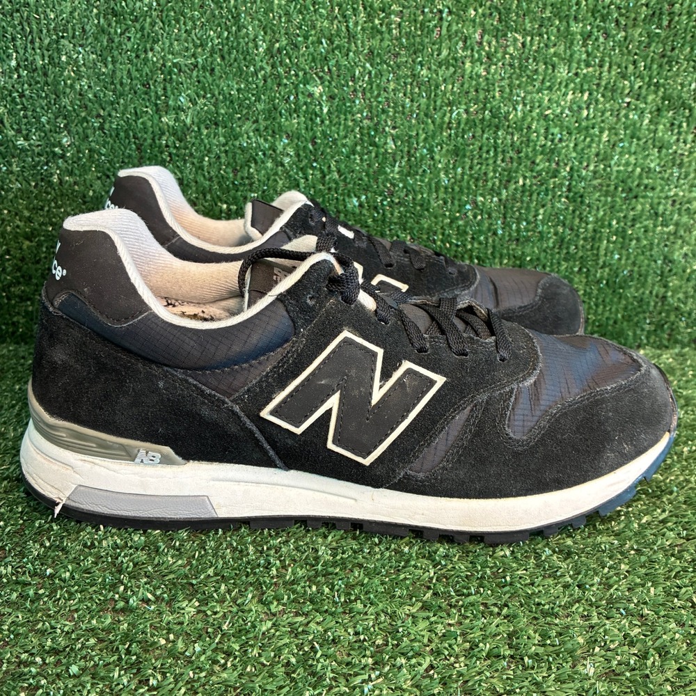 New Balance 565 Suede Mesh Ripstop Athletic Lifestyle Sneakers Black Mens Size 9